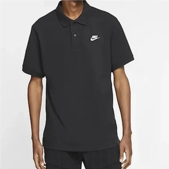 Nike Men’s Black Polo Shirt with Logo Size L NWT