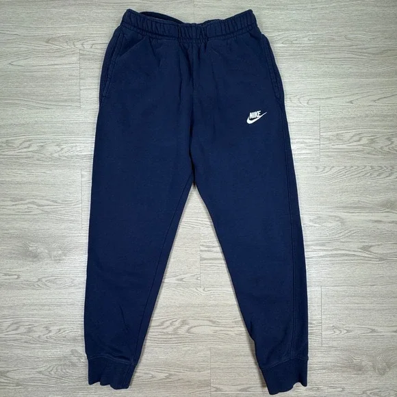 Nike Men's Joggers Club Fleece Sweatpants Navy Blue Small Sporty Casual Everyday