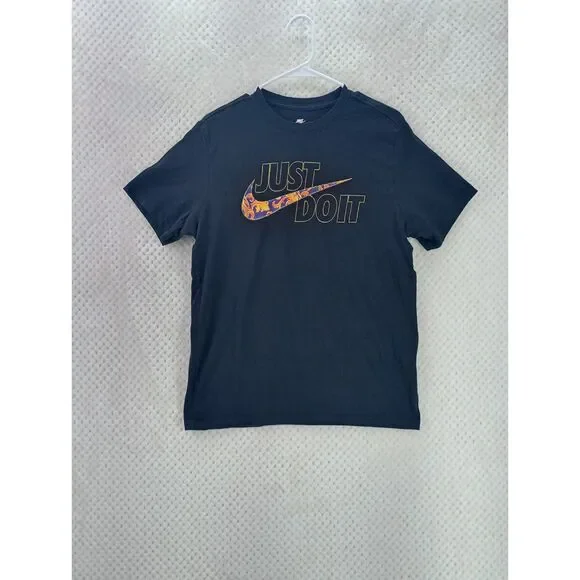 Nike Men's Medium Black Just Do It Graphic Print Short Sleeve Tee