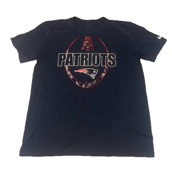 New England Patriots Football Logo NIKE DRI-FIT The Nike Tee T-Shirt‎ Men's Med