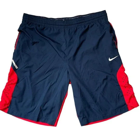 Men's large Nike Drifit Navy & Red‎ long shorts size L