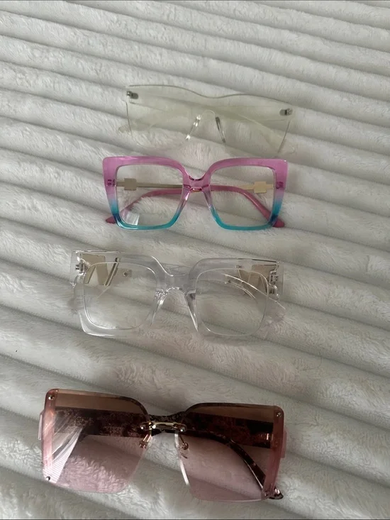 Kids Gradient Pink-Blue Square Glasses Frame - Unbranded