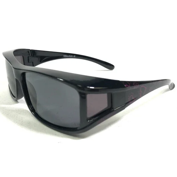 Miraflex Kids Fit Over Sunglasses Sun Shell 2 Col.HE Black Frames w Black Lenses
