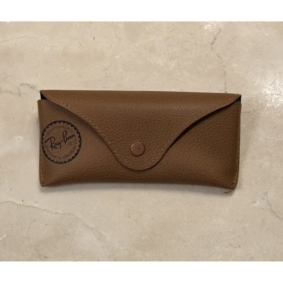 Authentic Luxottica Ray‎ Ban Pebbled Brown Sunglasses Glasses Snap Case ONLY