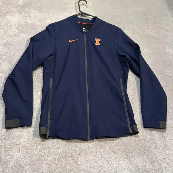 Illinois Fighting Illini Jacket Mens XS Navy NCAA Football Nike Full Zip