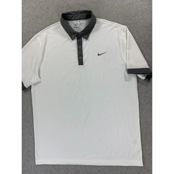 Nike TOUR Performance Short Sleeve Golf Polo Shirt (Men's Large) White