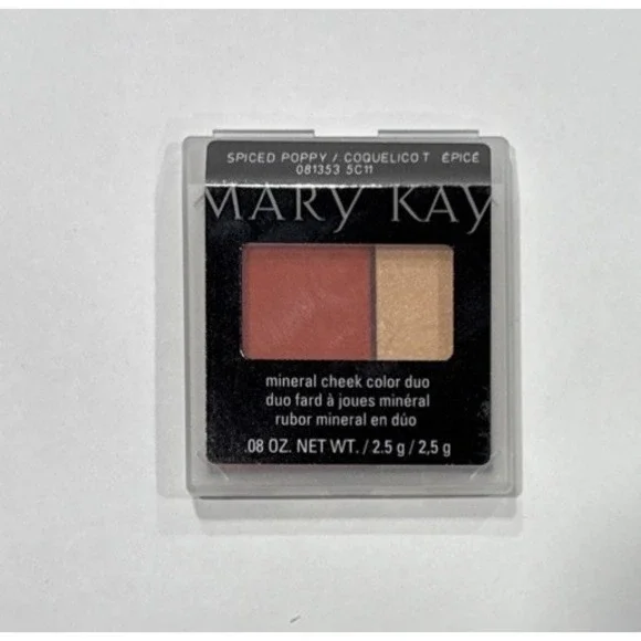 Lot of 2 Mary‎ Kay Mineral Cheek Color Duo Blush Spiced Poppy Full Size 081353
