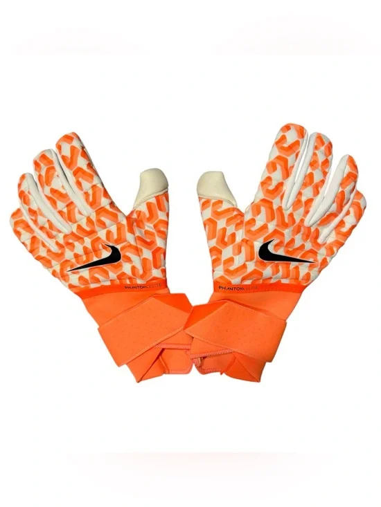 Nike Phantom Elite Promo Goalkeeper GK Soccer Gloves Size 10 FQ0215-100 Orange