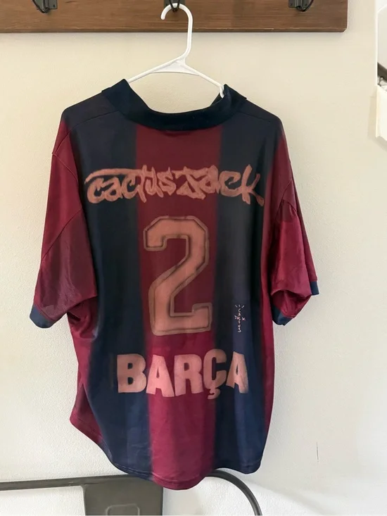Barcelona Striped Soccer Jersey with Number 2
