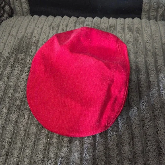 Vintage Nike Red Flat Cap Ivy Newsboy beret cabbie Hat Cotton Swoosh Logo XL