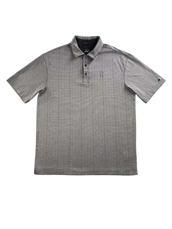 Nike Tiger Woods Collection PGA Tour Polo Shirt Mens Large Gray Striped Golf
