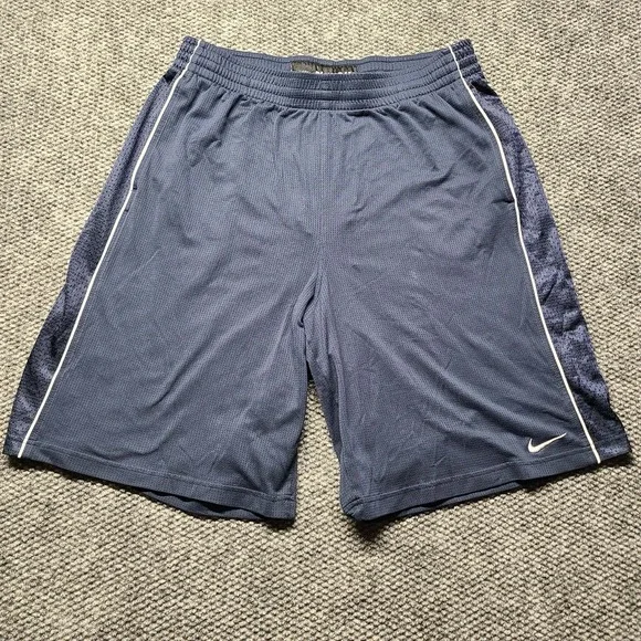 Vintage Nike Basketball Y2K XXL Shorts navy Blue Men's Baggy Drawstring Pockets