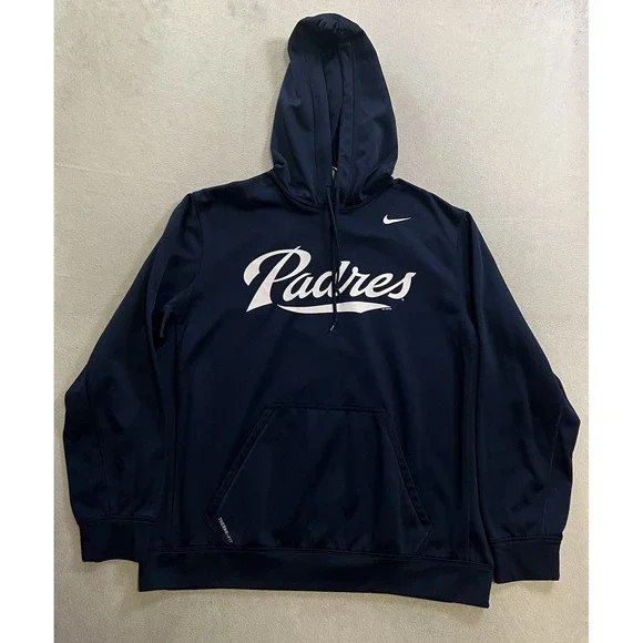 Nike Therma Fit San Diego Padres Hoodie Men's Size XL Blue Pullover Sweatshirt
