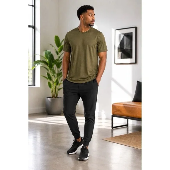 SIZE L- NIKE DRI-FIT MEN'S CREWNECK SHORT SLEEVE OLIVE GREEN ACTIVE T-SHIRT