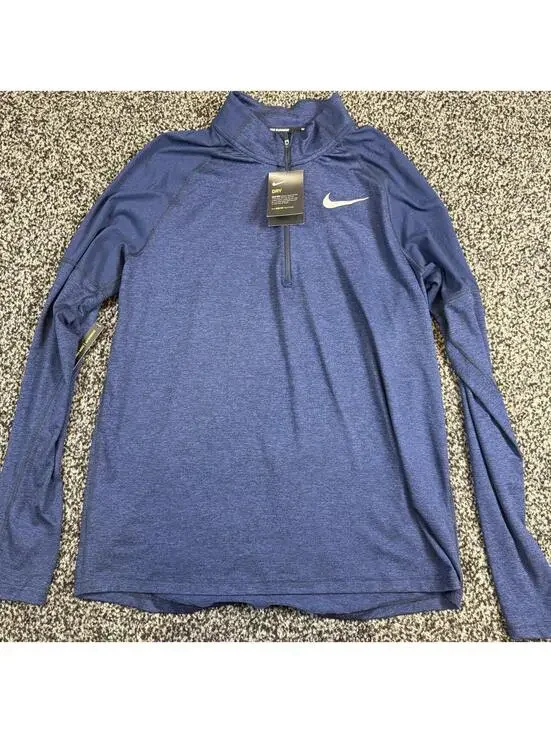 Nike Dri-Fit Running Quarter Zip Pullover Men's Large Blue Heather