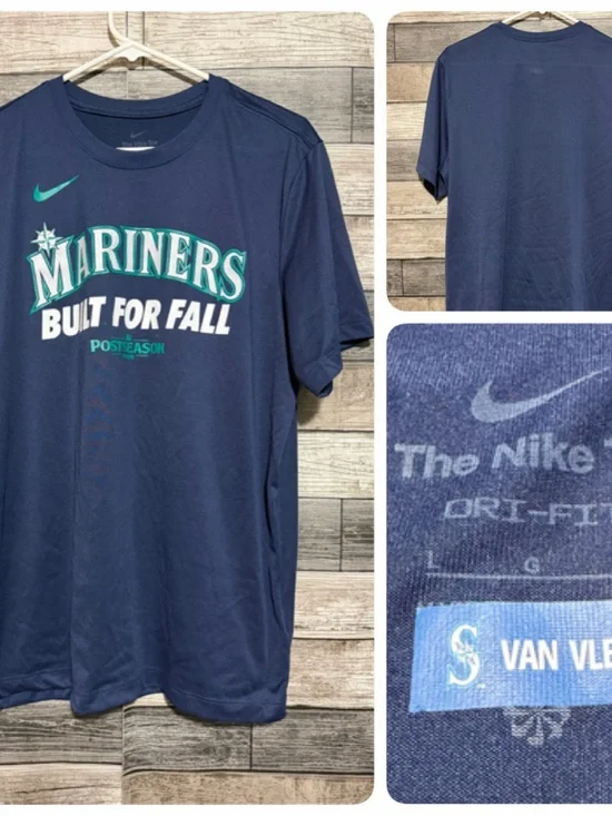 Nike Seattle Mariners Built For The Fall Post Season 2025 T Shirt Men’s L Blue