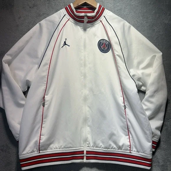 Jordan Nike Paris Saint Germain 2021 Anthem Jacket Men's‎ Large White DB6485-100