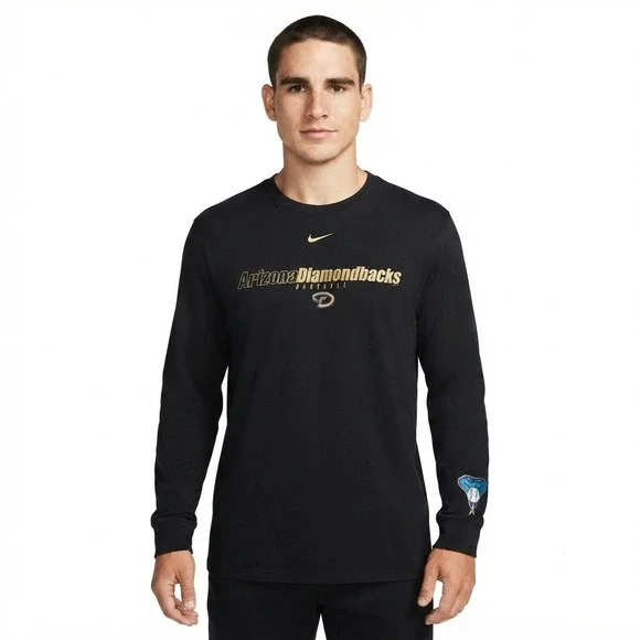 Nike Arizona Diamondbacks Shirt Mens XL Long Sleeve T Black Gold MLB Baseball