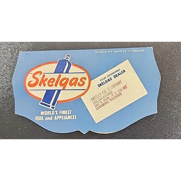 Vintage Skelgas Dealer Promo SKELLY OIL, CO Sewing Needle Pak Pack Advertising‎