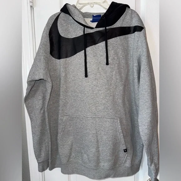 Nike Grey & Black Hoodie Sweatshirt Size L