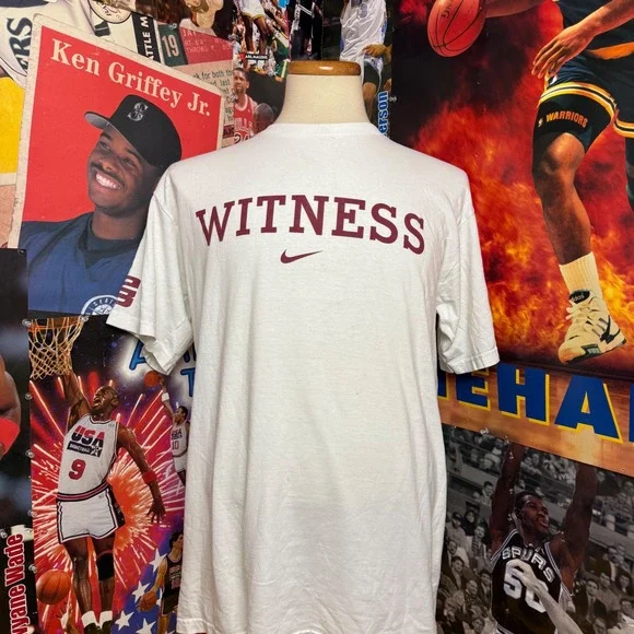 Vintage Nike LeBron James Witness White Basketball‎ T-Shirt Mens Size Large
