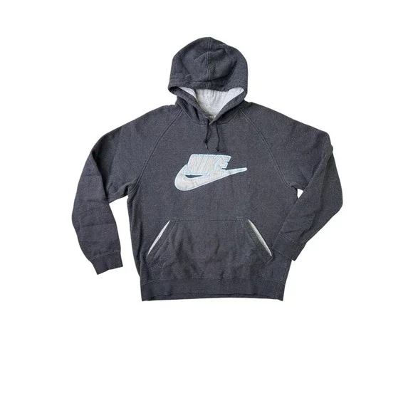 Nike Y2K‎ Hoodie Mens XL Silver Tag Embroidered Center Swoosh Spellout Pullover