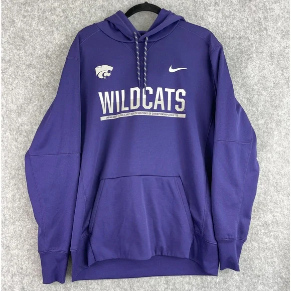 Nike Kansas State Wildcats Hoodie Mens Large Purple Therma Fit‎ Circuit Pullover