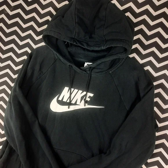 Nike Mens Sportswear Futura Logo‎ Hoodie Sweatshirt Black White