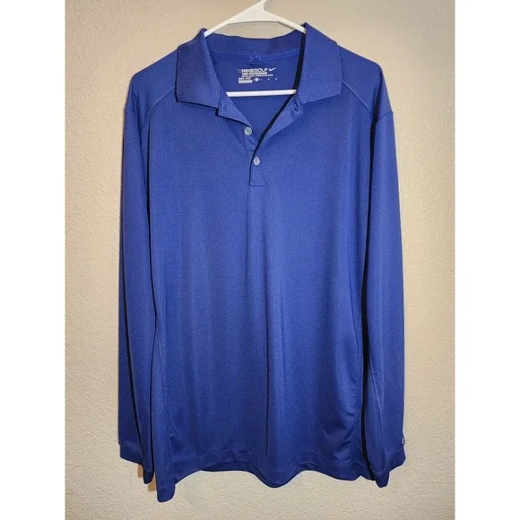 Nike Golf Tour Performance Dri-Fit Men's Polo Shirt‎ Blue Size Large L