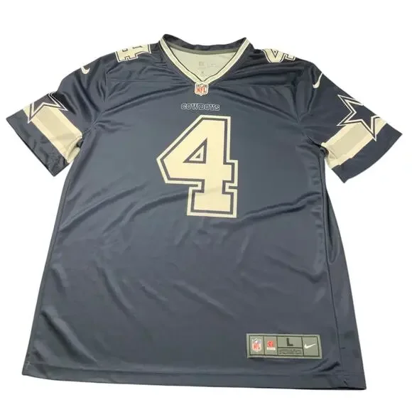 Nike Dri-FIT Dallas Cowboys Dak Prescott #4 NFL Jersey Men’s Large Blue