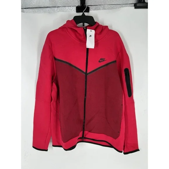 Nike Sportswear Tech Fleece Hoodie Men's XL Very Berry Red Jacket CU4489-643‎