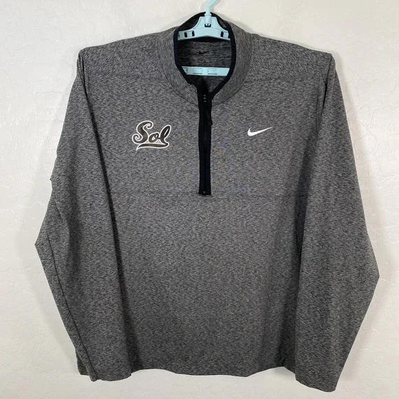 Nike Sol 1/4‎ Zip Pullover Mens XL Gray Long Sleeve Dri-FIT Athletic Track Shirt