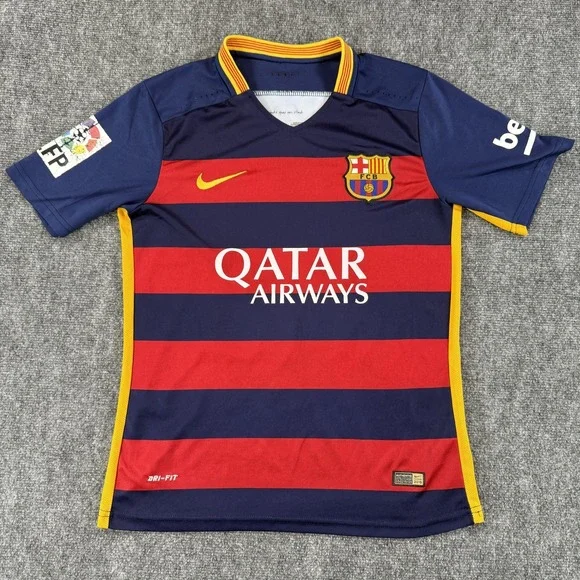 FC Barcelona Jersey Shirt‎ Mens Small Qatar Airways LFP La Liga Nike 2015 Soccer