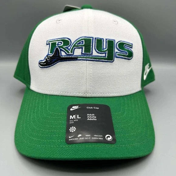 Tampa Bay Devil‎ Rays x Nike Club Hat Men M-L Green Dri-Fit Strap Back New