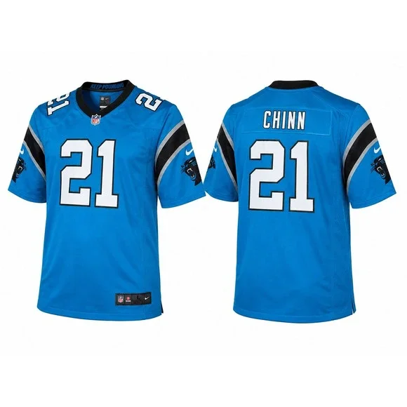 Nike Carolina Panthers Jeremy Chinn 21 Blue NFL Jersey Mens Large On Field