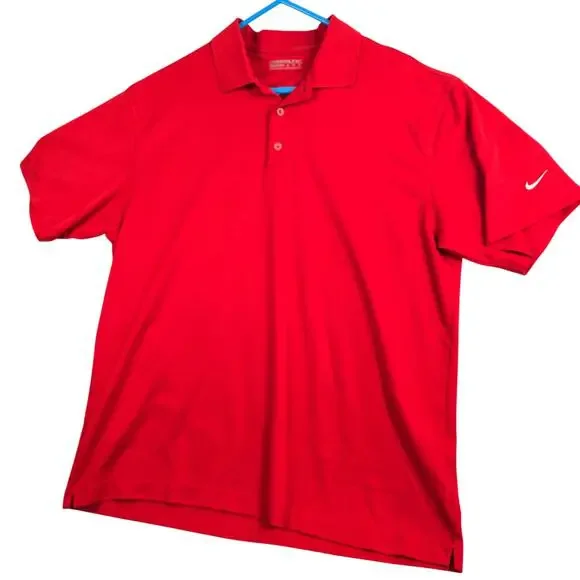 Nike Fit Dry Golf Polo‎ Shirt Men's XL Casual Sunday Red Tour Athletic