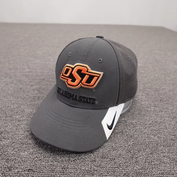 Oklahoma State Cowboys Hat Cap Fitted One Size Gray NCAA Football Nike Dri Fit