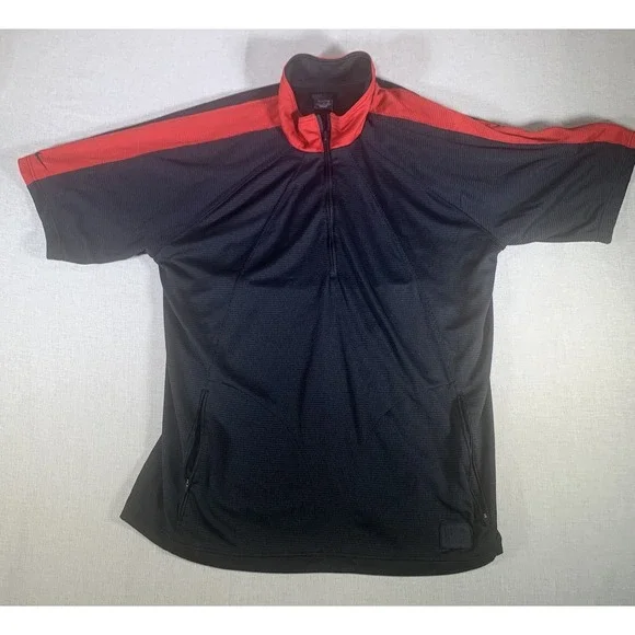 Nike LeBron L23‎ Short Sleeve 1/4 Zip Pullover Black And Red XL