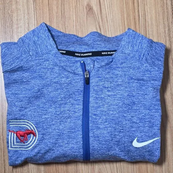 Nike Running x SMU Mustangs Dri-FIT Mens XXL Quarter Zip Pullover Blue