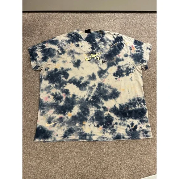 Nike T-Shirt Mens 3XL Blue Pink Tie Dye Excellent Graphic Its A Revolution Tee