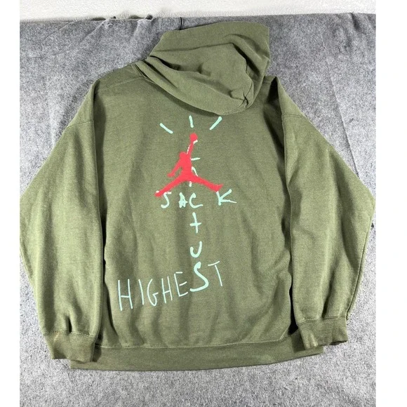 Nike Air Travis Scott Cactus Jack Highest In The Room Hoodie Mens XL Olive Green