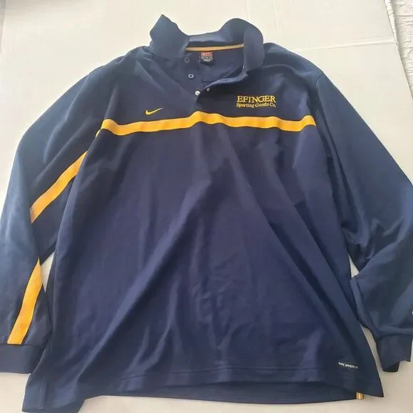 Nike Longsleeve Polo RN#56323 Men's Size XL Nike Sphere Dry Blue/Yellow, Branded