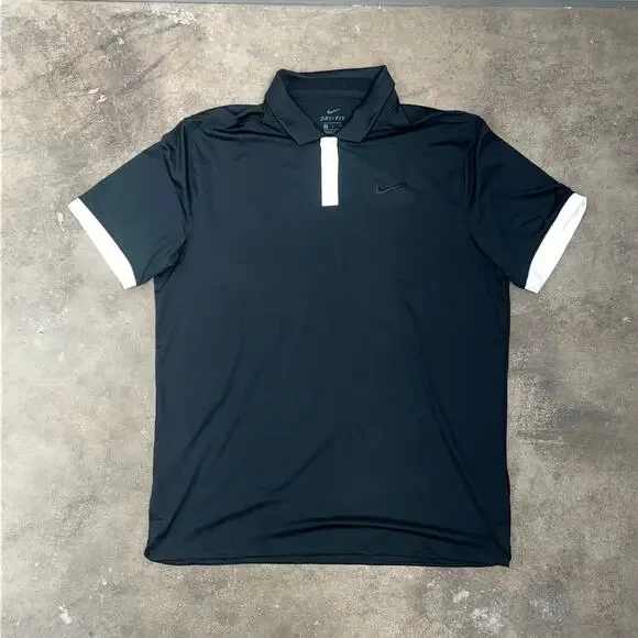 Nike Dri-FIT Black Golf Polo Shirt Men's L