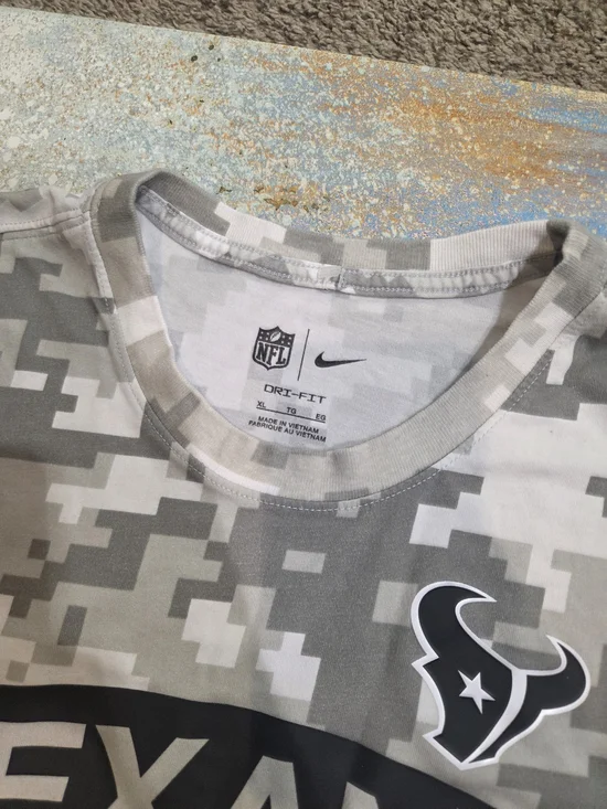 Nike NFL Houston Texans Gray White Camo Short Sleeve Tee