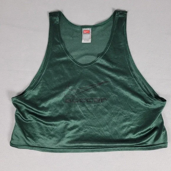 Vintage Nike Soccer Training Bib Mens OSFM Green Y2K Mesh Pinnie Polyester