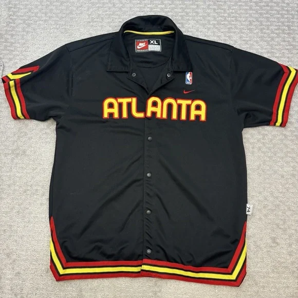 Atlanta Hawks Retro Nike Rewind NBA Basketball Warmup Shooting Shirt Jersey XL