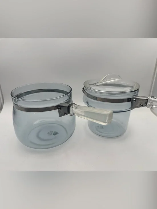 Vintage Pyrex Glass Double Boiler with Lid 6763