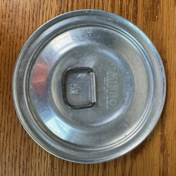 Mirro Aluminum Pot Lid Replacement 5.25 Inch Vintage Made in USA Silver‎ Metal