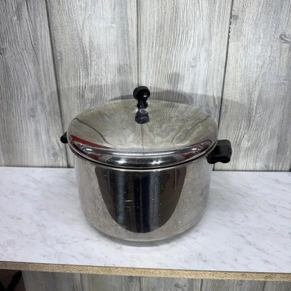 Farberware 8 Qt Stockpot Aluminum Clad Stainless Steel with Lid Steamer Insert
