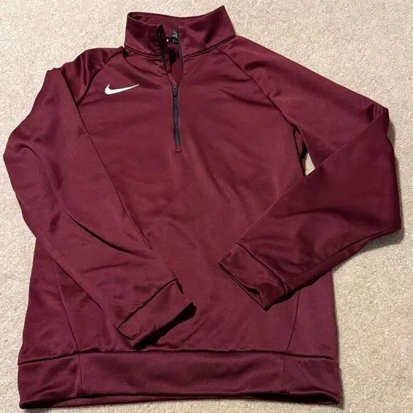 Nike men's maroon quarter zip size small